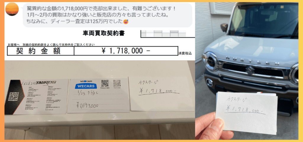 MOTA車買取でハスラーがディーラーより47万円高く売れた事例
